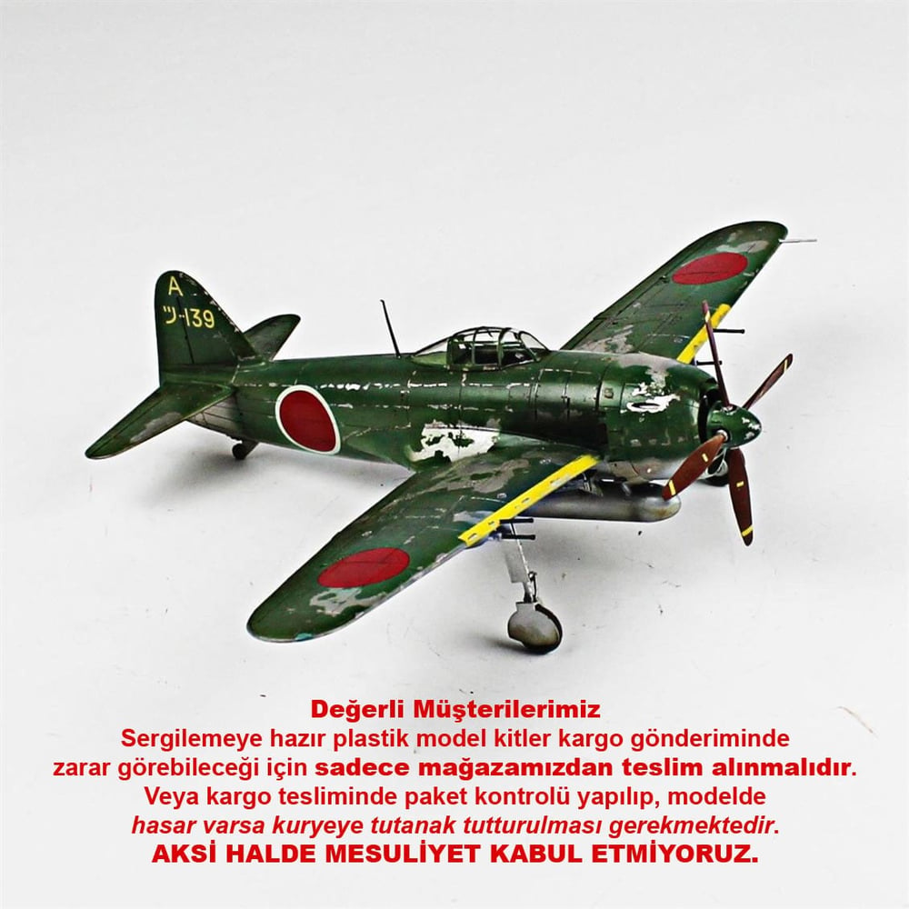 QD029 1/48 Nakajima KI-44 Sergilemeye Hazır Plastik Uçak Modeli