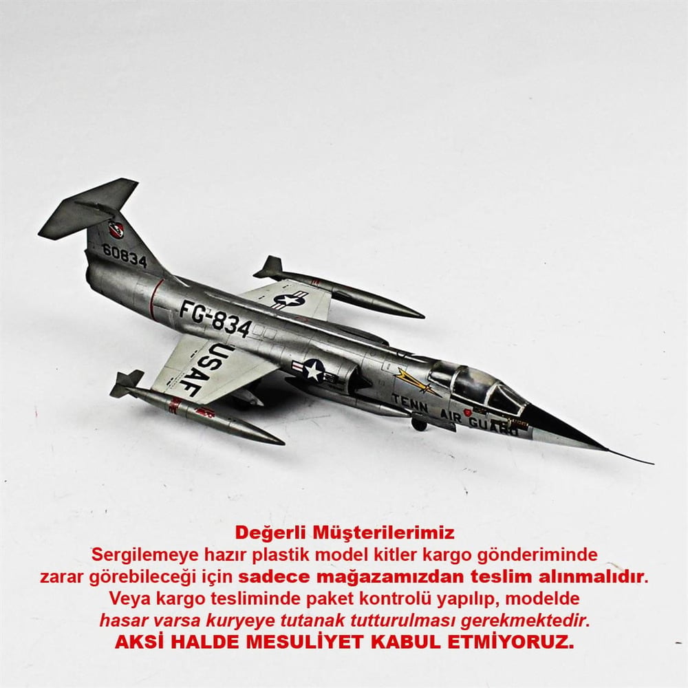 QD051 1/72 F-104C Starfighter Sergilemeye Hazır Plastik Uçak Modeli