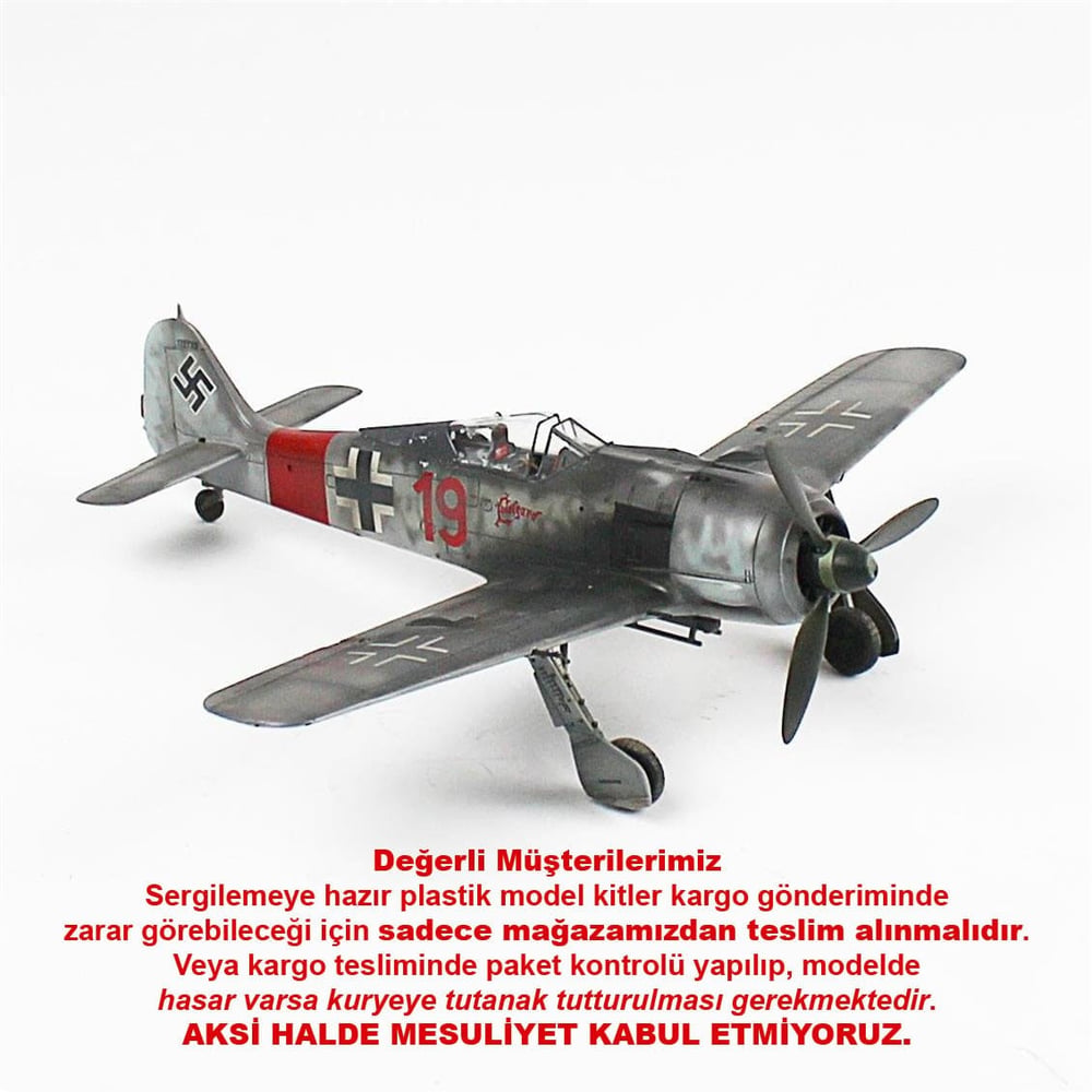 QD076 1/48 Focke-Wulf 190 A-6 Sergilemeye Hazır Plastik Uçak Modeli