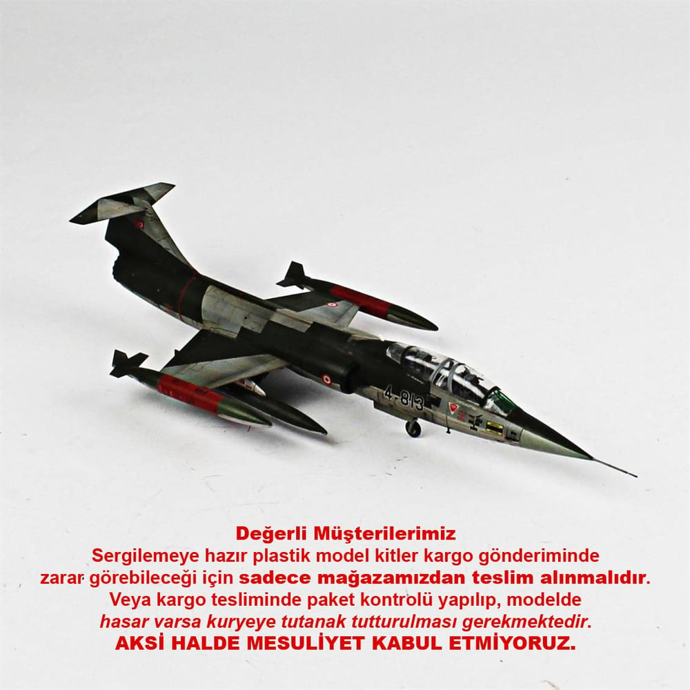 QD086 1/72 TF-104G Starfighter Sergilemeye Hazır Plastik Uçak Modeli