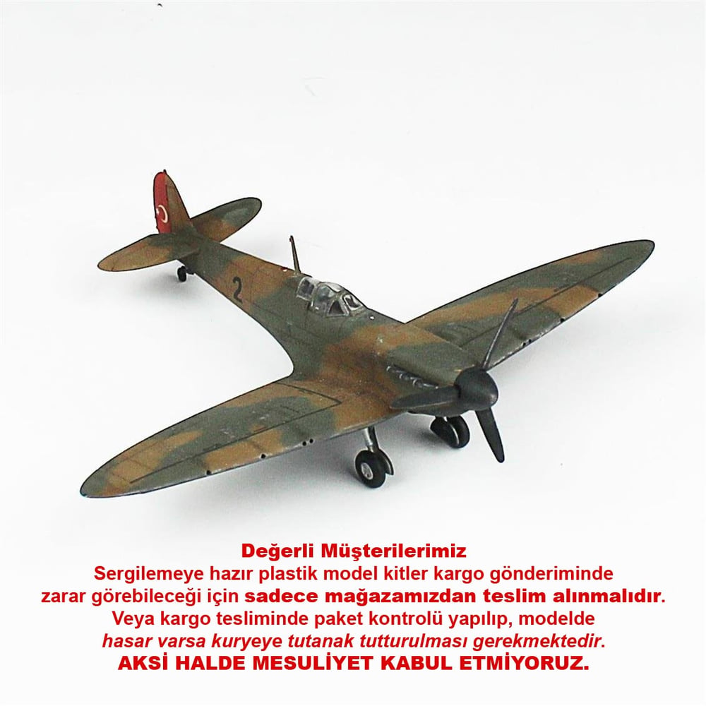 QD109 1/72 Spitfire Mk.I Sergilemeye Hazır Plastik Uçak Modeli
