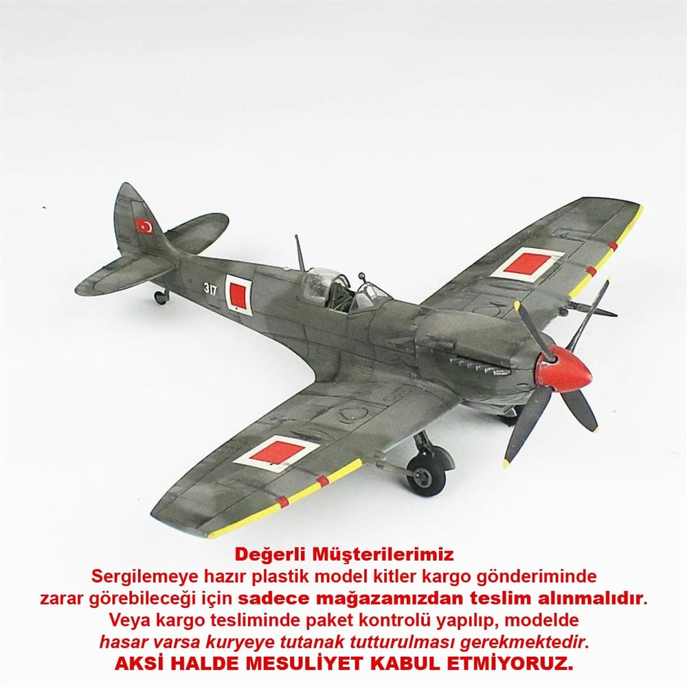 QD113 1/48 Spitfire Mk.IXC Sergilemeye Hazır Plastik Uçak Modeli