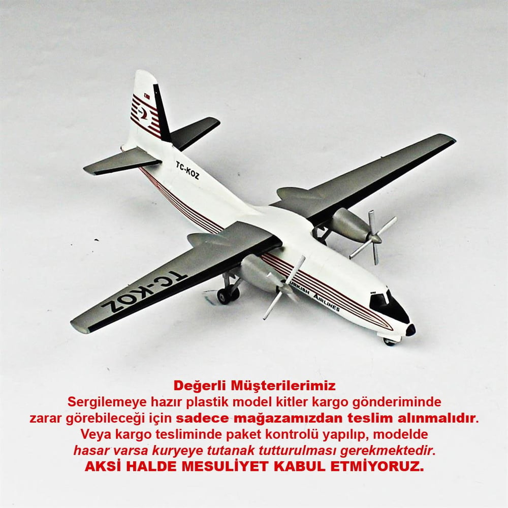 QD145 1/144 F-27 Sergilemeye Hazır Plastik Uçak Modeli