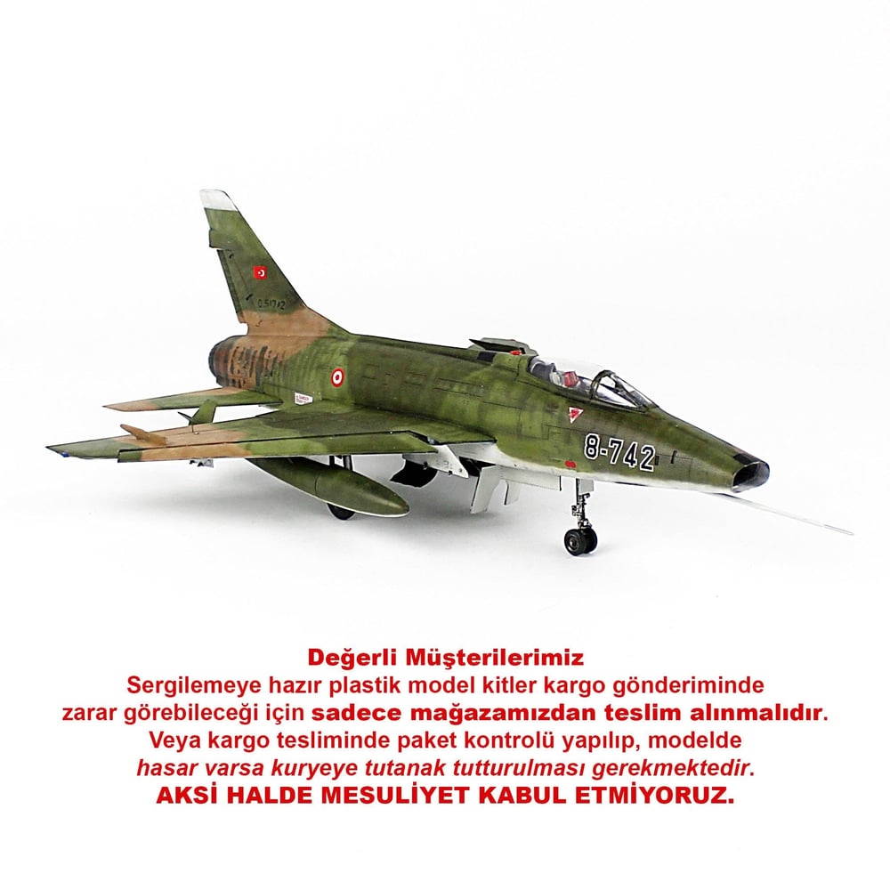 QD170 1/48 Ölçek, F-100D, 182 Filo, Diyarbakır, Sergilemeye Hazır Plastik Savaş Uçağı Modeli