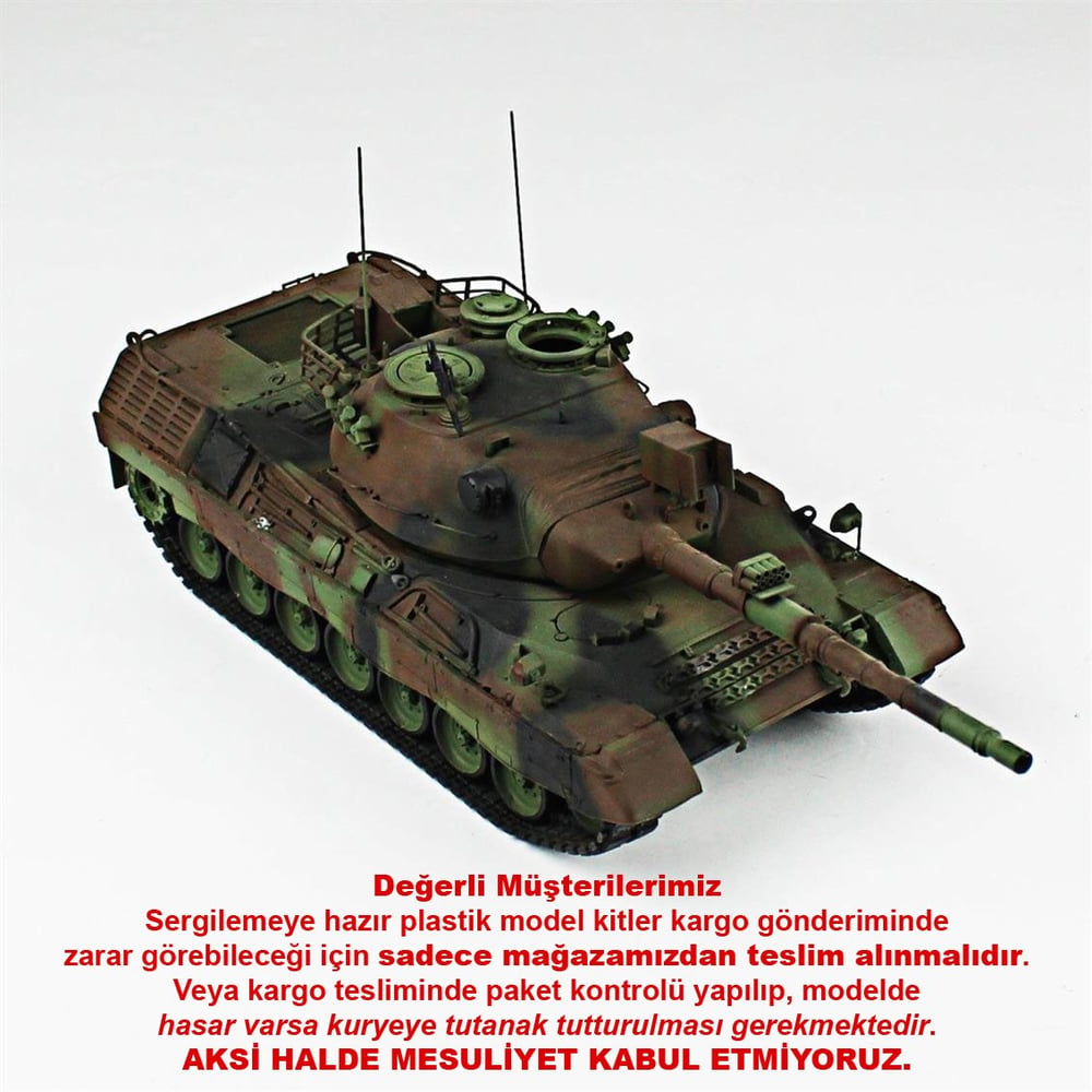QD201 1/35 Leopard 1A2, Italeri, Sergilemeye Hazır Plastik Tank Modeli