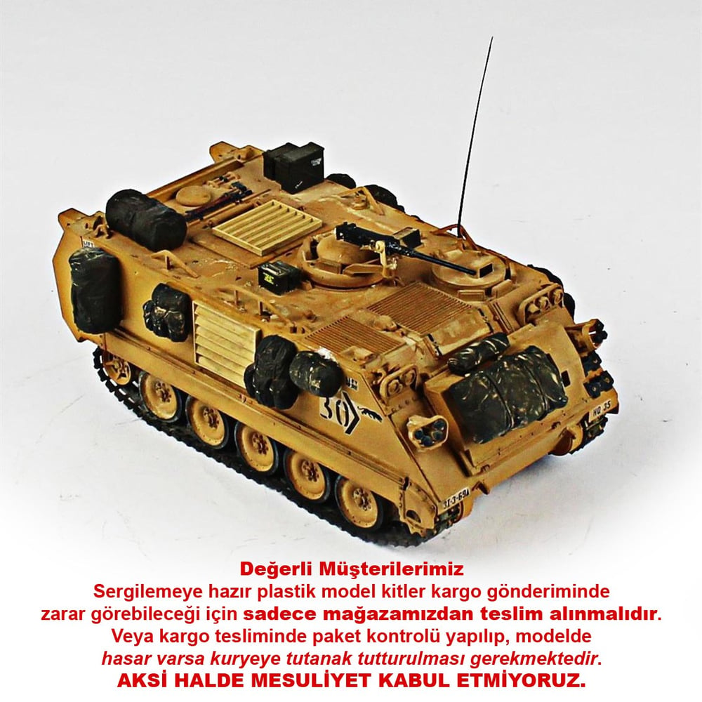 QD229 1/35 M113A2 12,7 mm. Kuleli, Tamiya, Sergilemeye Hazır Plastik Tank Modeli