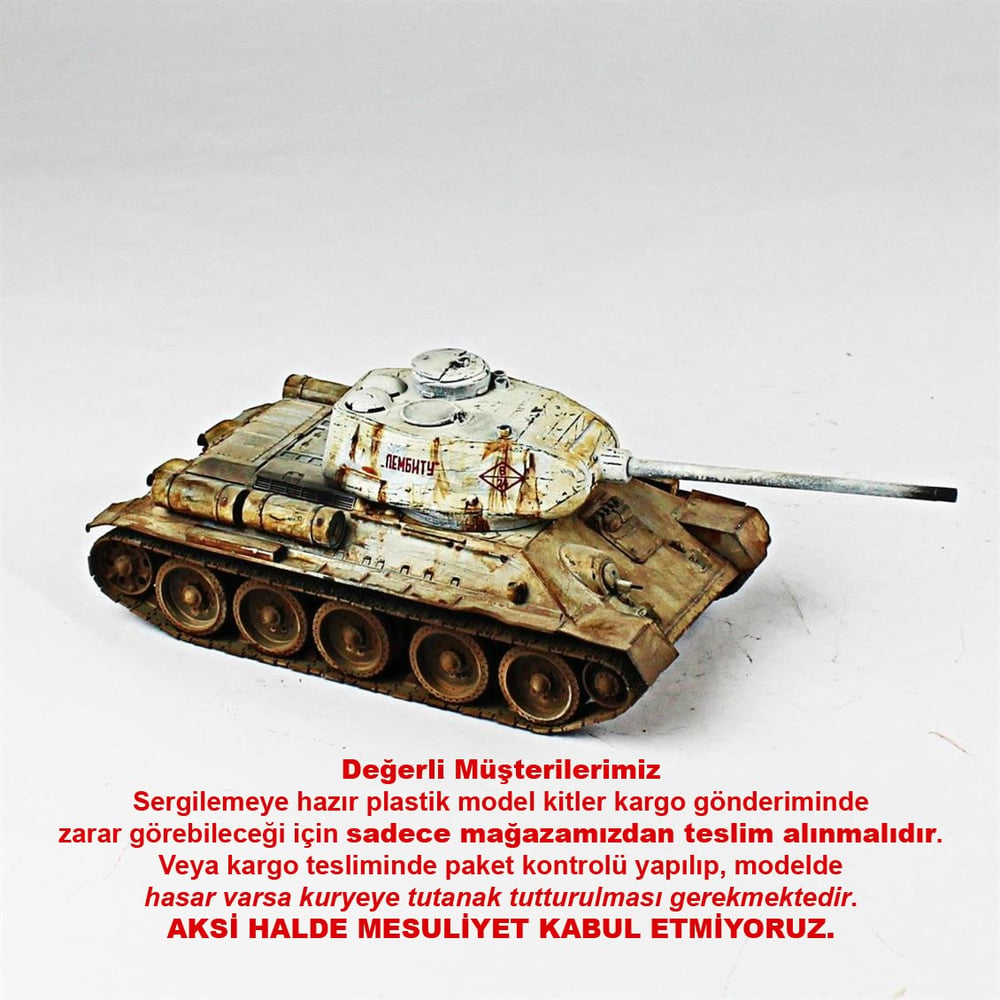 QD254 1/35 T-34/85, Tamiya, Sergilemeye Hazır Plastik Tank Modeli