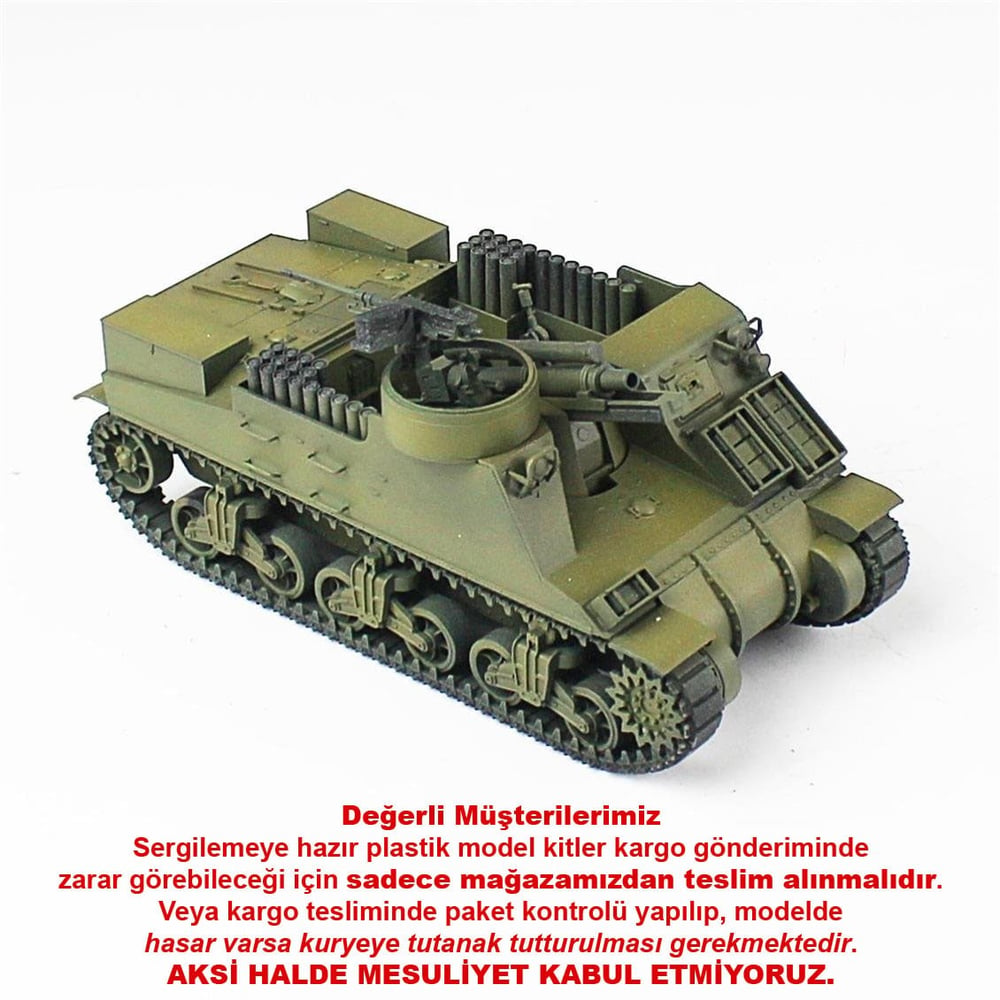 QD272 1/35 M7 Priest, Italeri, Sergilemeye Hazır Plastik Tank Modeli