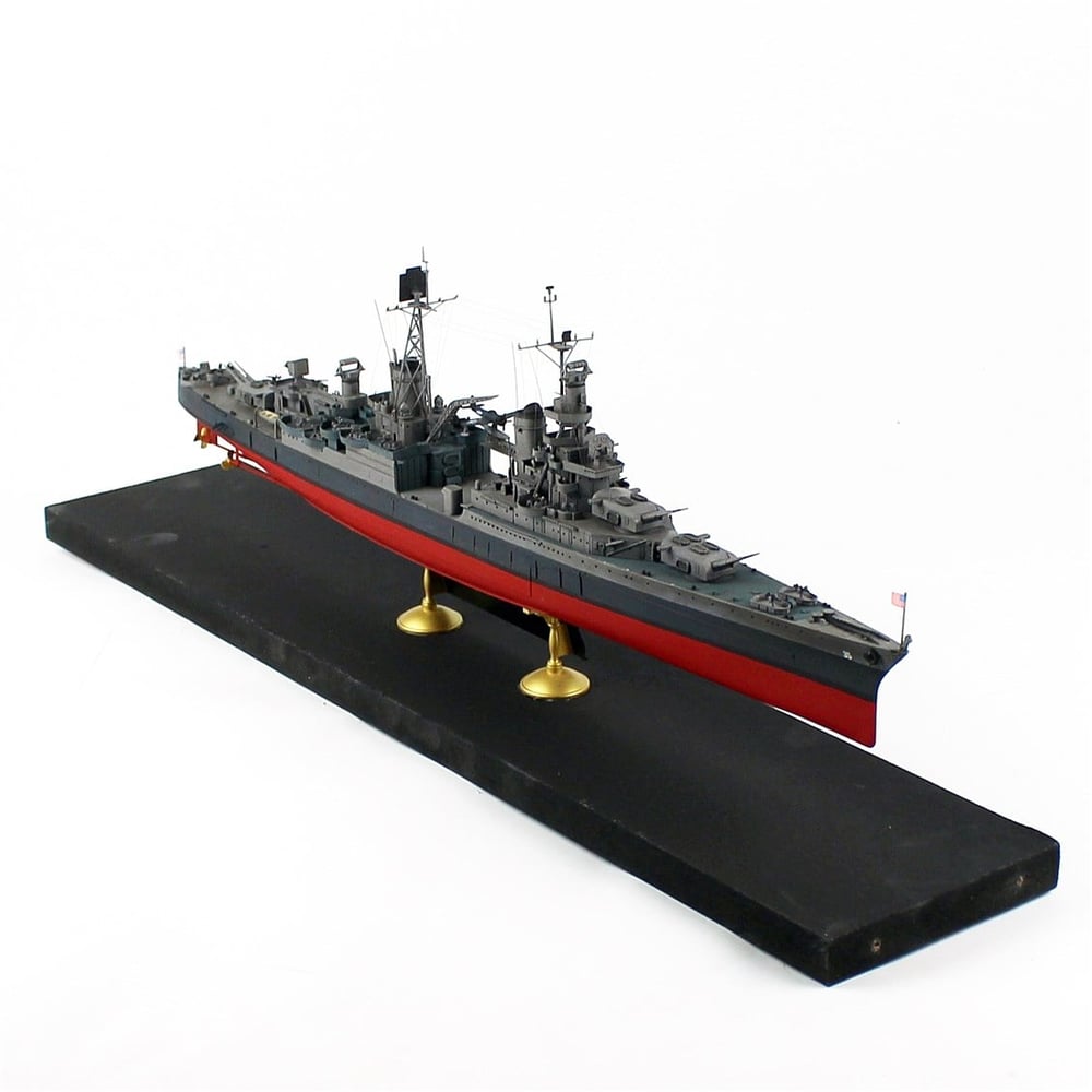 QD408 1/350 Ölçek, USS Indianapolis Savaş Kruvazörü, Camekanlı, Sergilemeye Hazır, Plastik Gemi Modeli