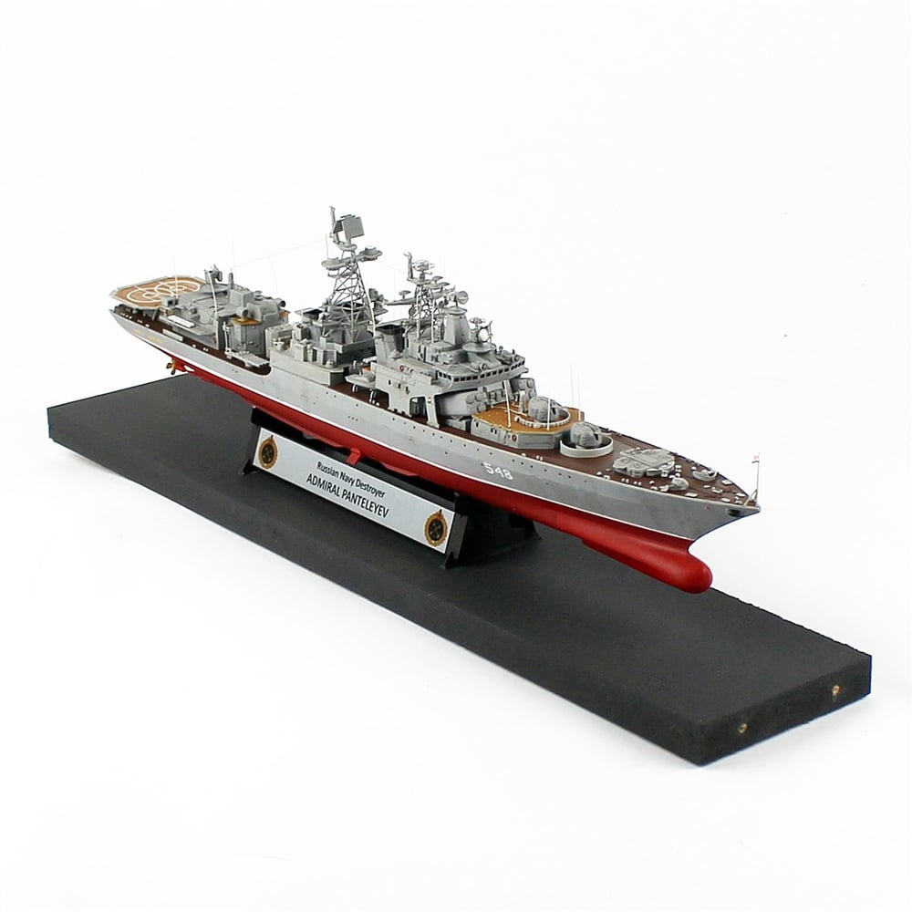 QD411 1/350 Ölçek, Admiral Panteleyev Rus Deniz Kuvvetleri Kruvazörü, Camekanlı, Sergilemeye Hazır, Plastik Gemi Modeli