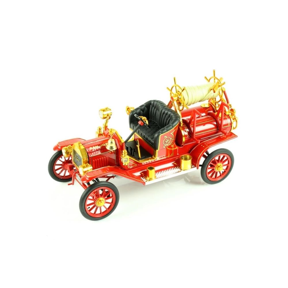 Road Signature 20038 1/18 Ölçek, 1914 Model T Fire Engine, Red, Sergilemeye Hazır Metal Araba Modeli