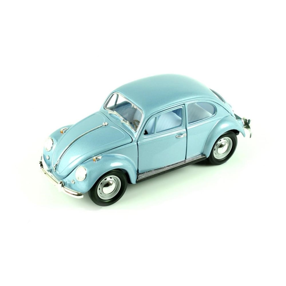 Road Signature 92078 1/18 Ölçek, 1967 Volkwagen Beetle, Metallic Blue, Sergilemeye Hazır Metal Araba Modeli