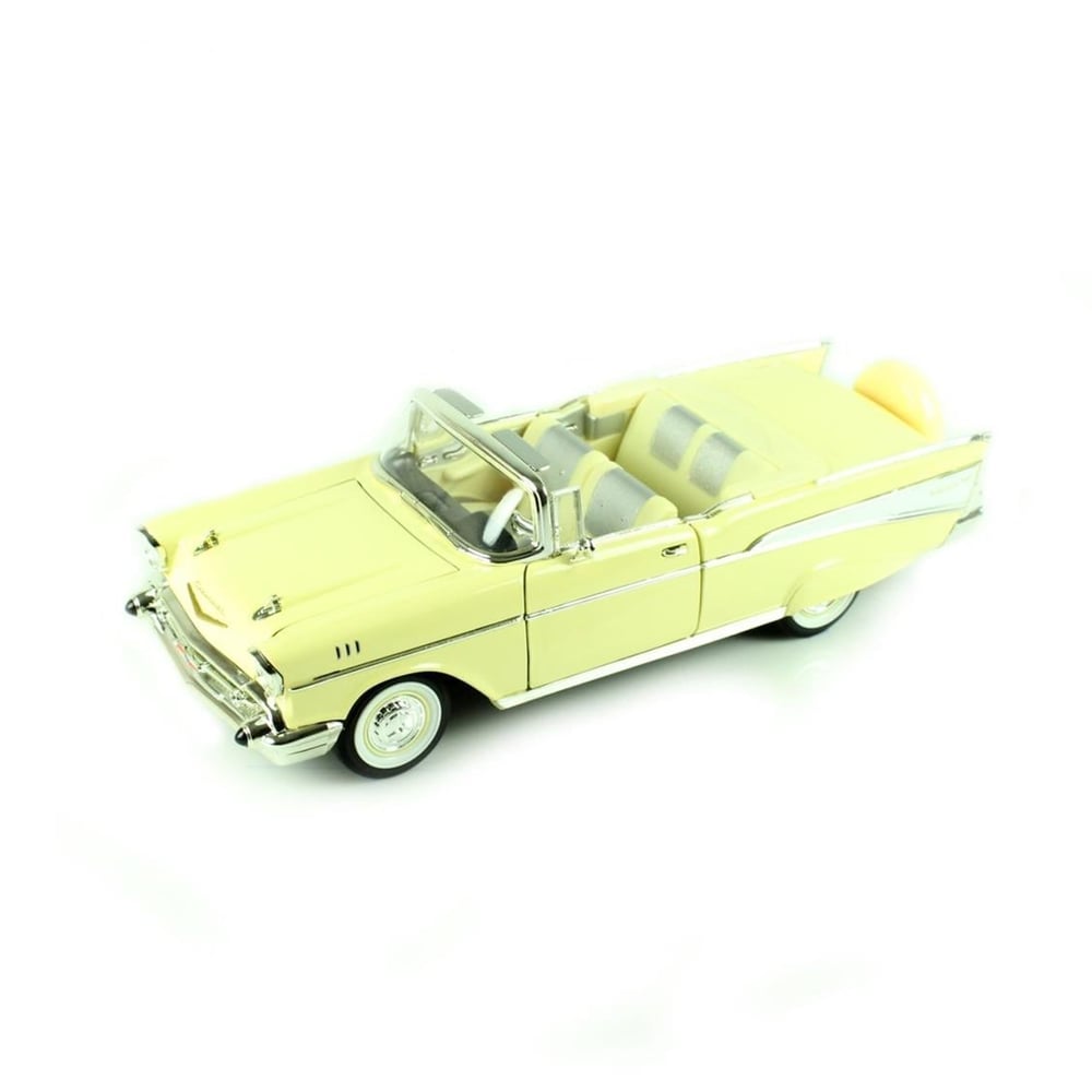 Road Signature 92108 1/18 Ölçek, 1957 Chevrolet Belair, Cream, Sergilemeye Hazır Metal Araba Modeli