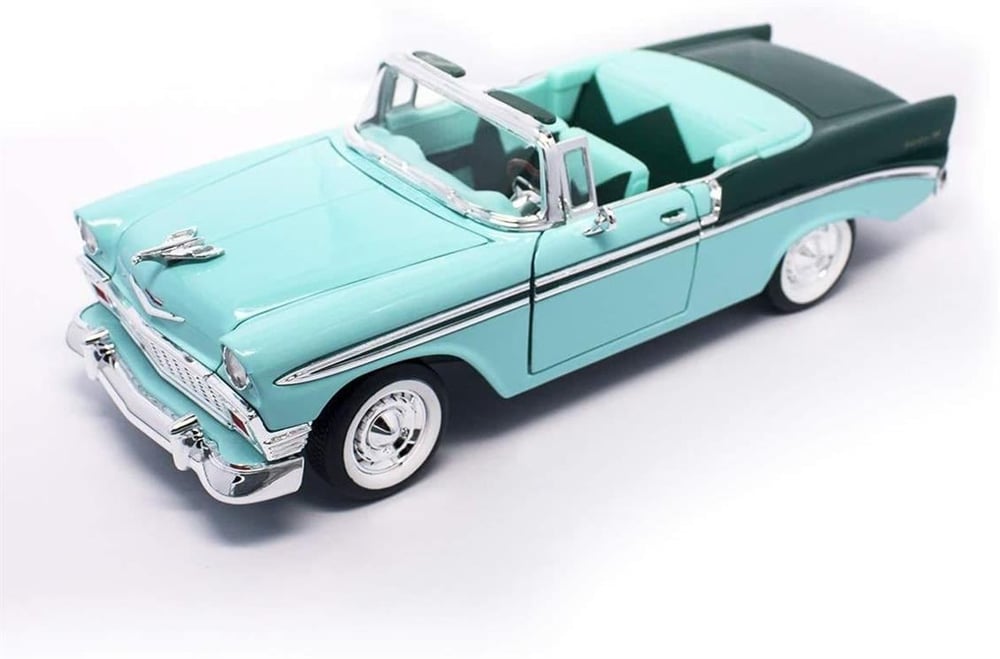 Road Signature 92128 1/18 Ölçek, 1956 Chevrolet Belair, Green, Sergilemeye Hazır Metal Araba Modeli