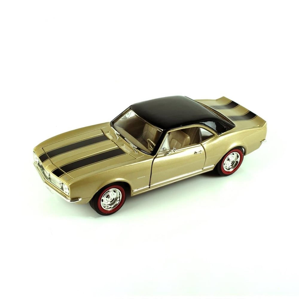 Road Signature 92188 1/18 Ölçek, 1967 Chevrolet Camaro Z 28, Gold, Sergilemeye Hazır Metal Araba Modeli