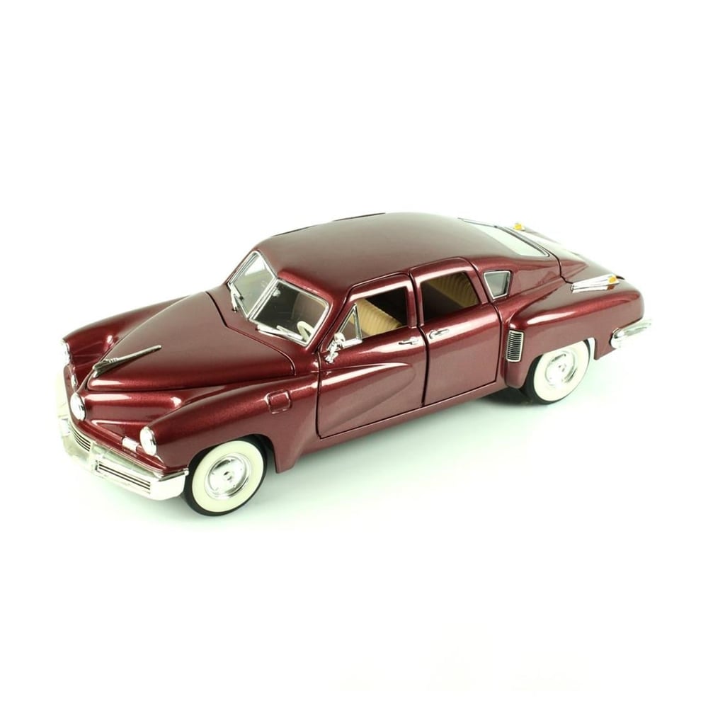 Road Signature 92268 1/18 Ölçek, 1948 Tucket Torpedo,Burgundy, Sergilemeye Hazır Metal Araba Modeli
