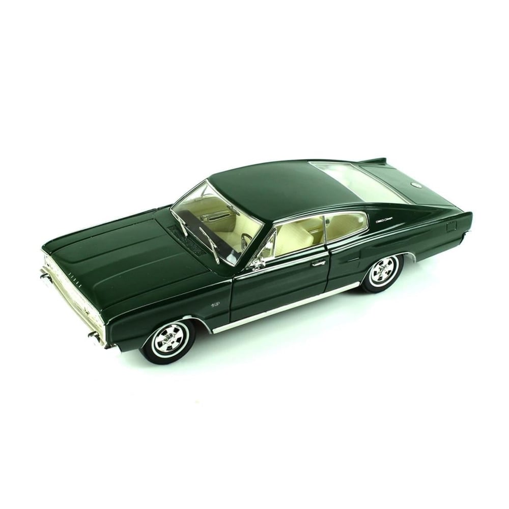 Road Signature 92638 1/18 Ölçek, 1966 Dodge Charger, Green, Sergilemeye Hazır Metal Araba Modeli
