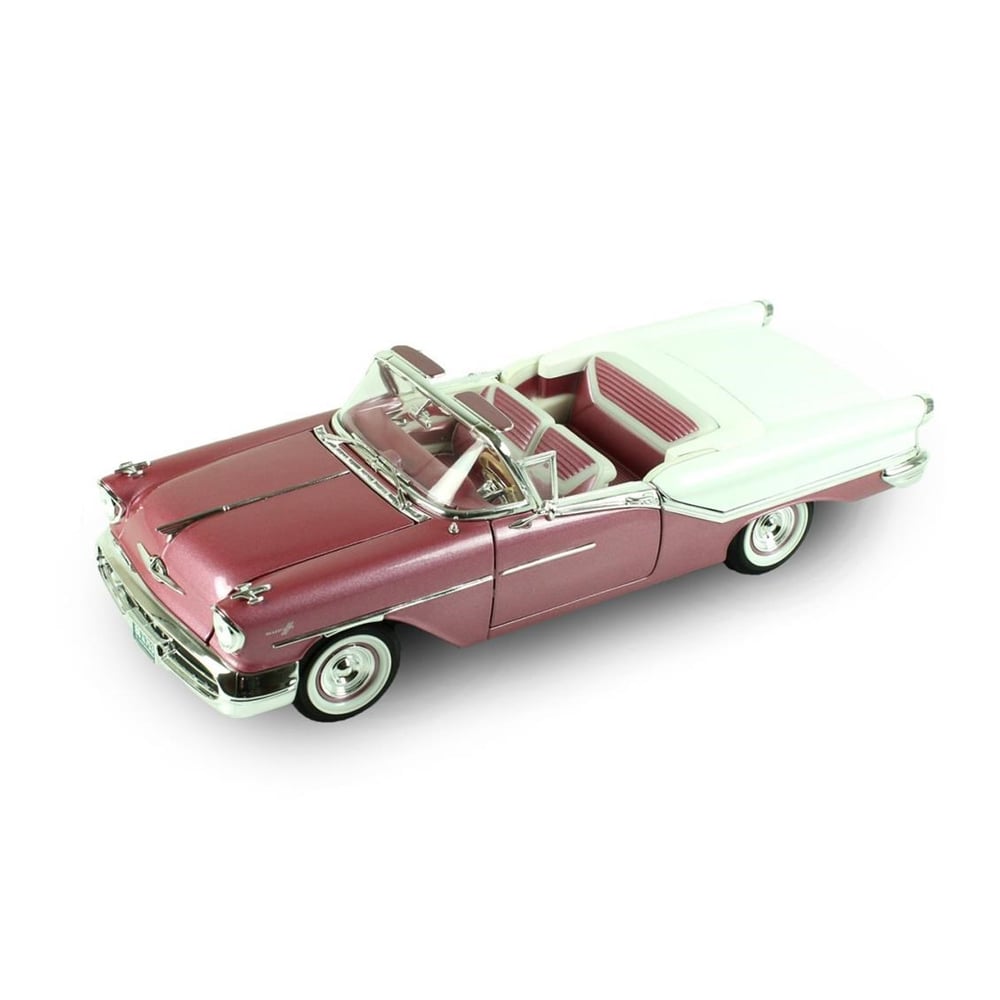 Road Signature 92758 1/18 Ölçek, 1957 Oldsmobile Super 88, Purple, Sergilemeye Hazır Metal Araba Modeli