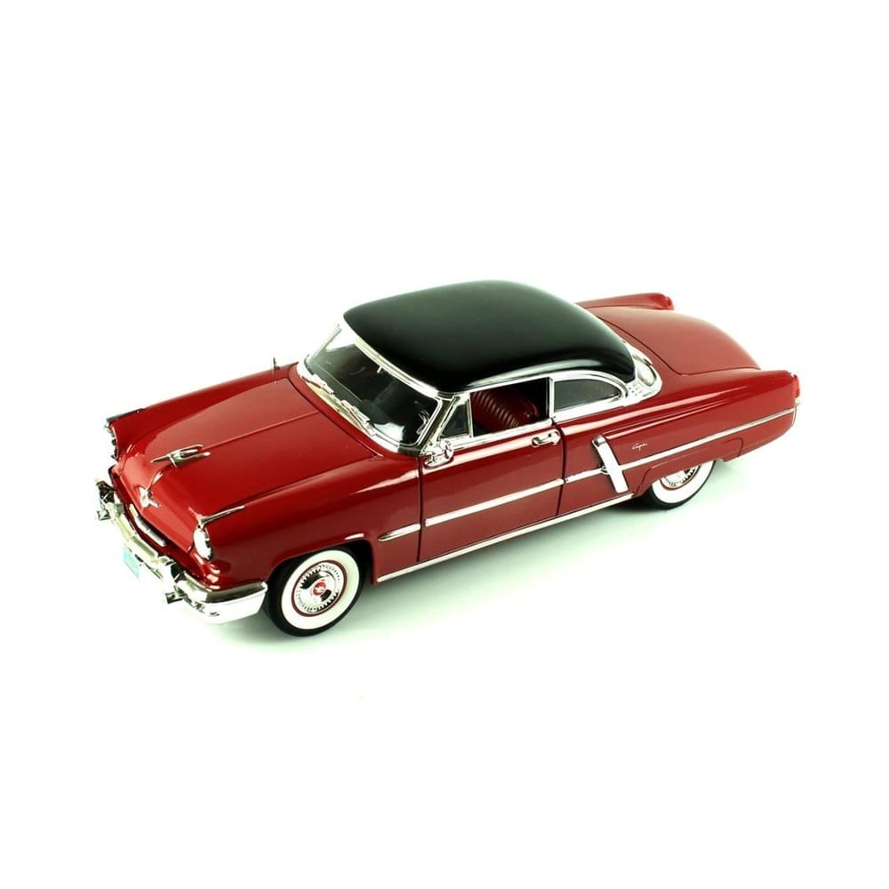 Road Signature 92808 1/18 Ölçek, 1952 Lincoln Capri, Burgundy, Sergilemeye Hazır Metal Araba Modeli