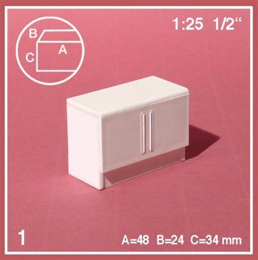 Schulcz 578108 1/25 Ölçek, Mutfak Dolabı-2 Kapaklı -Beyaz-48 Mm