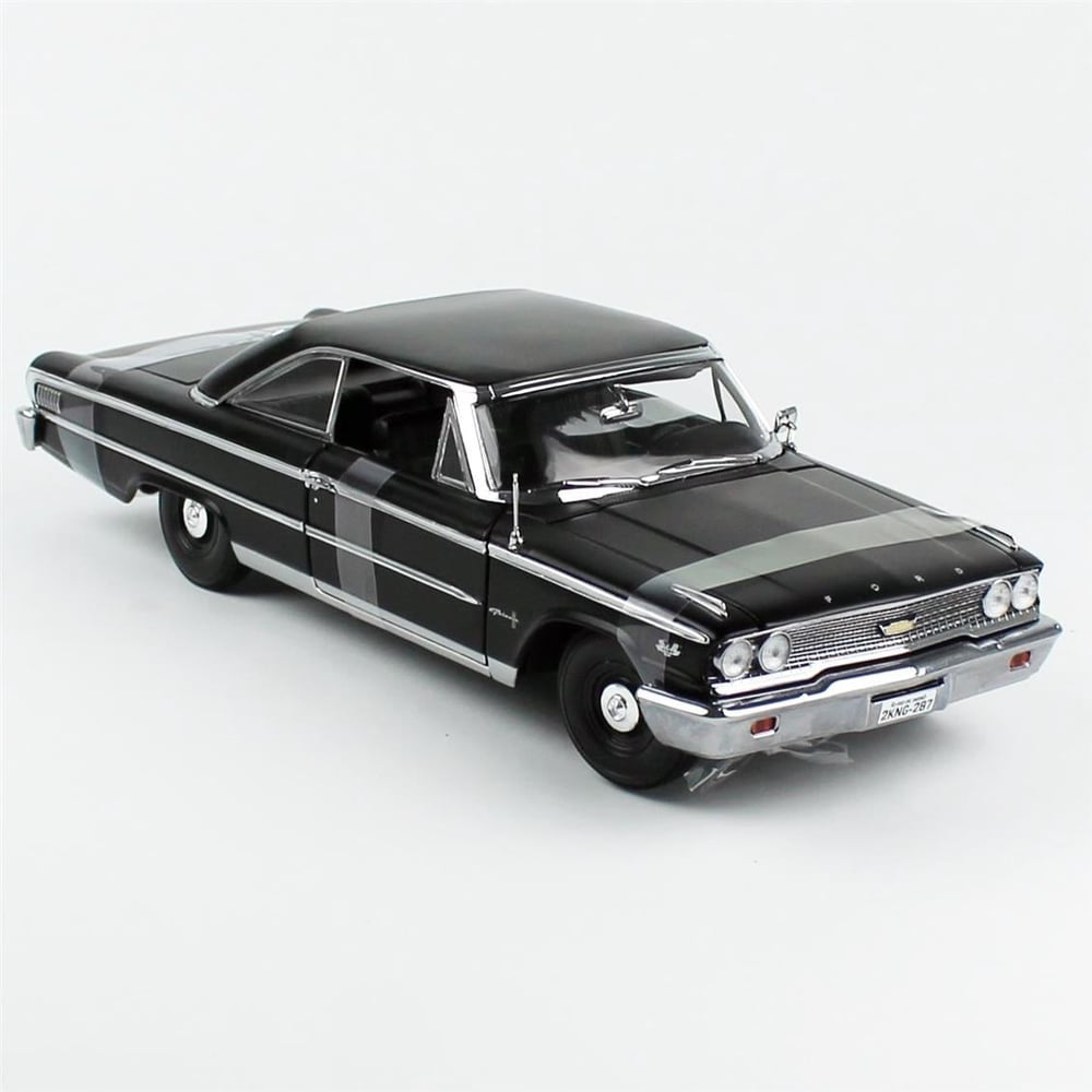 Sunstar 1475 1/18 Ölçek, 1963 Ford Galaxie 500/XL Hardtop, Yarı Mat Siyah, Sergilemeye Hazır Metal Araba Modeli