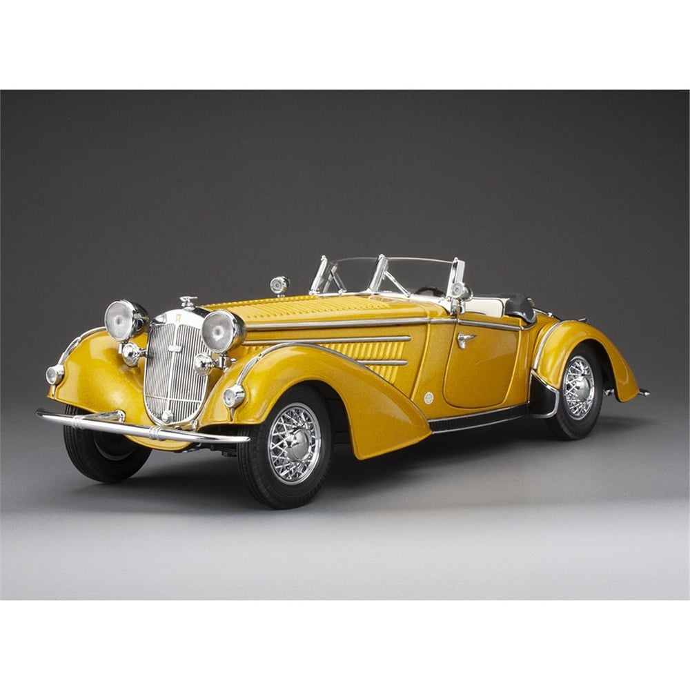 Sunstar 2411 1/18 Ölçek, 1939 Horch 855 Roadster, Altın, Sergilemeye Hazır Metal Araba Modeli