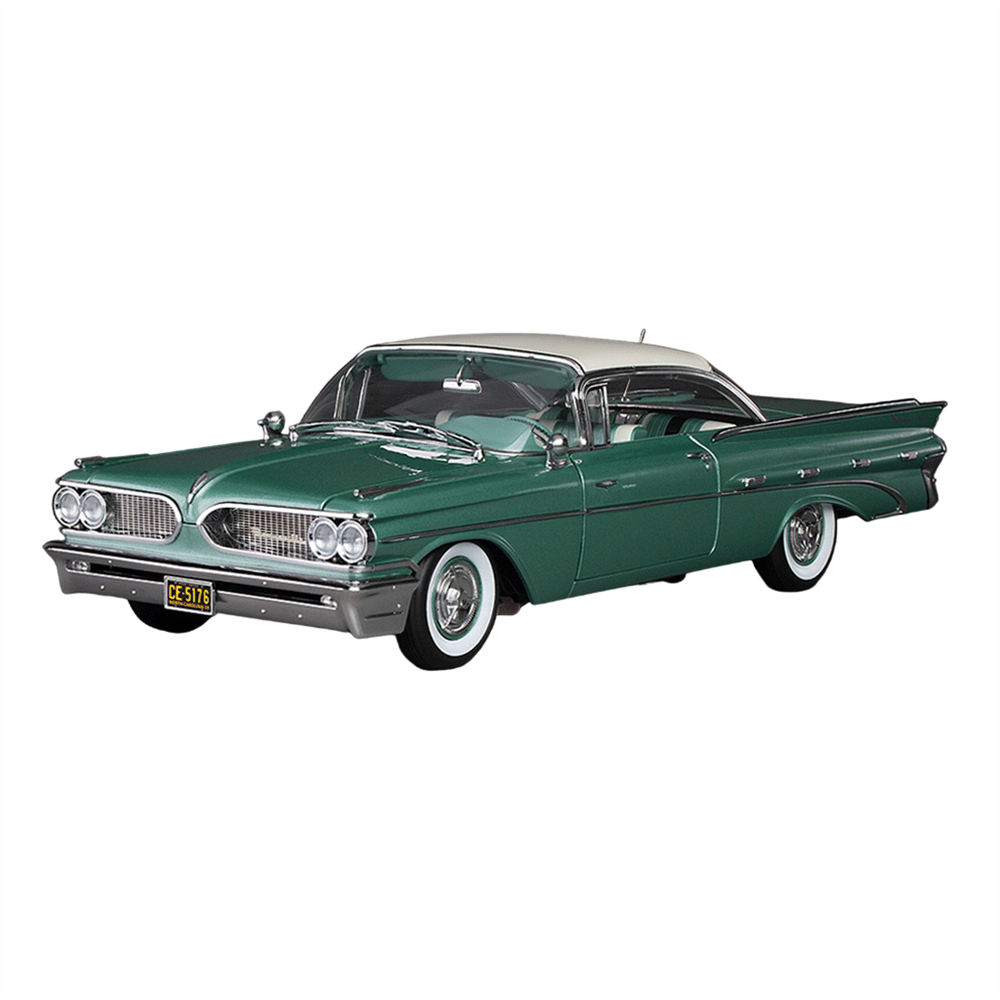 Sunstar 5176 1/18 Ölçek, 1959 Pontiac Bonneville Hardtop, Jade Yeşili, Sergilemeye Hazır Metal Araba Modeli