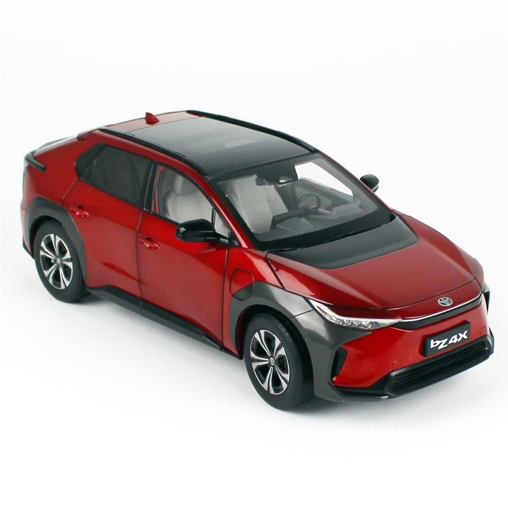 Sunstar 5650 1/18 Ölçek, 2022 Toyota BZ4X 2022, Supersonic Red, Sergilemeye Hazır Metal Araba Modeli