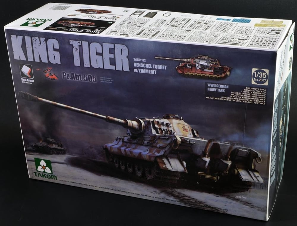 Takom 2047 1/35 Ölçek, WWII Alman Ağır TankI, Sd.Kfz.182, King Tiger Henschel Turret, Plastik Model kiti