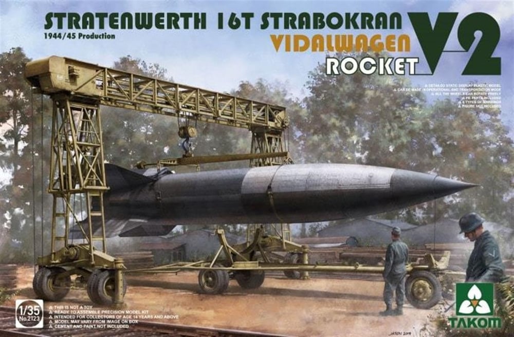 Takom 2123 1/35 Ölçek, V-2 Roketi ve Bakım Vinci, Plastik Model kiti