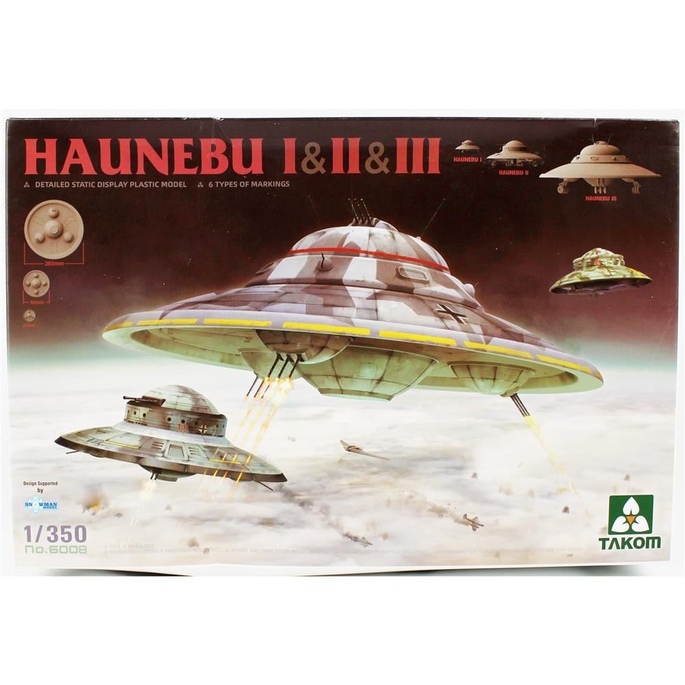 Takom 6008 1/350 Ölçek, Uçandaireler, HAUNEBU I & II & III, Plastik Model kiti