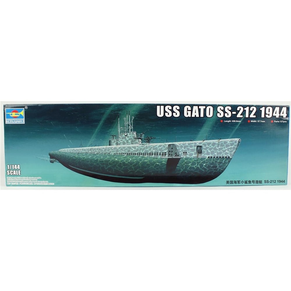Trumpeter 05906 1/144 Ölçek, Sub.-GATO SS-212 1944 Denizaltı, Plastik Model Kiti