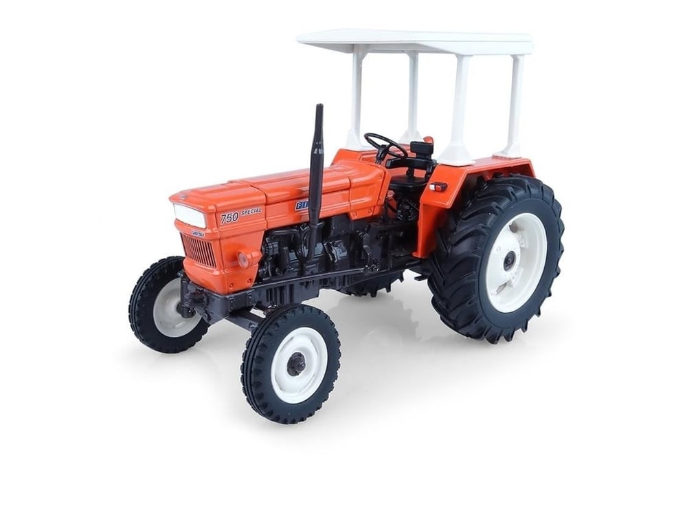 Universal Hobbies UH5255 1/32 Ölçek, Fiat 750  2WD, Sürücü Kabinli Traktör, Sergilemeye Hazır Metal Tarımsal Makina Modeli