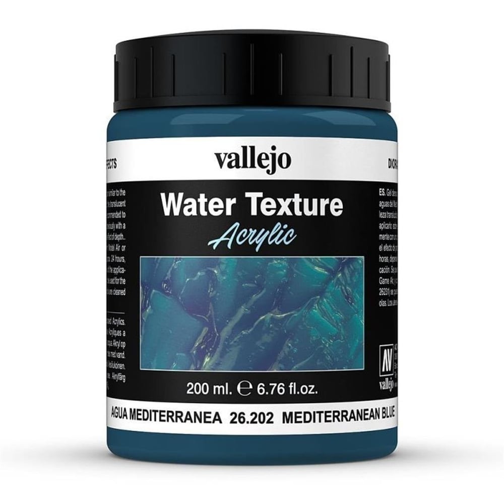 Vallejo 26202 200 ml. Mediterranean Blue, Akdeniz Mavisi Su Dokusu