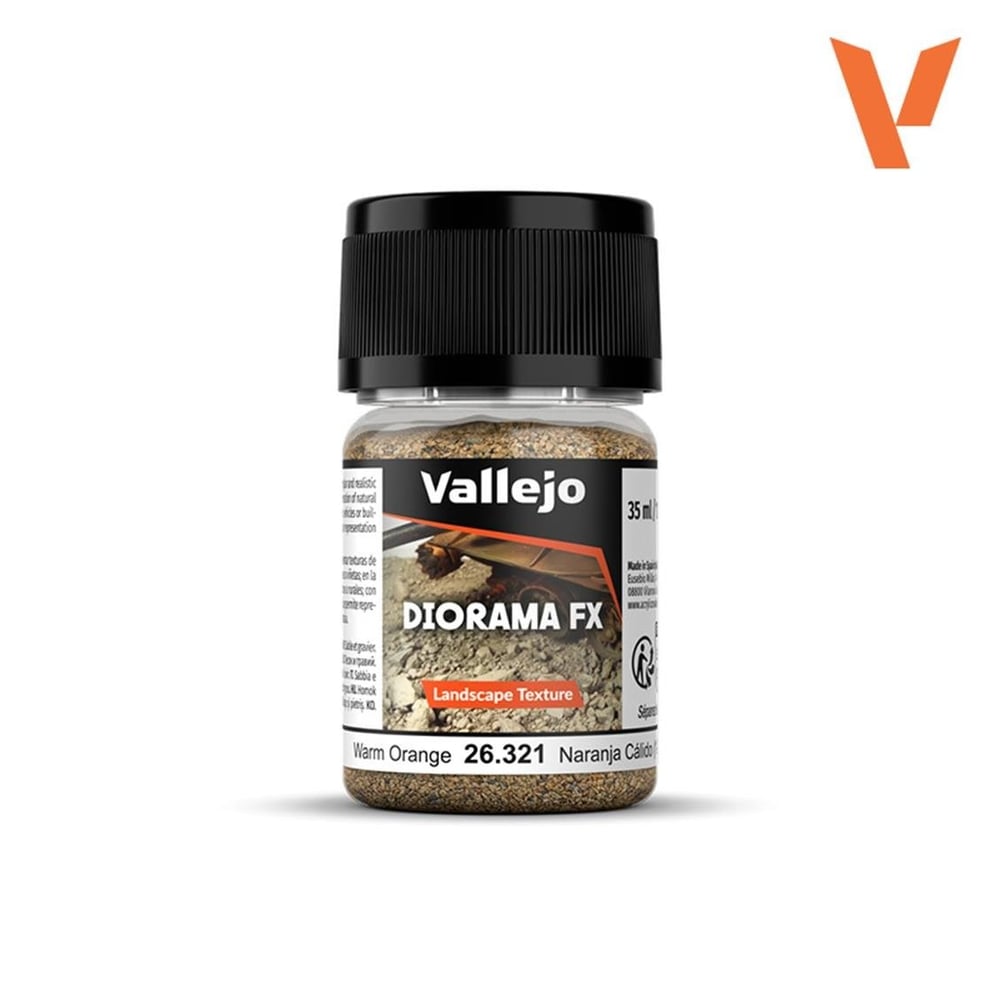 Vallejo 26321 60 gr. Warm Orange, 1.0 - 2.0 mm. Büyük Taneli Yüzey Dokusu