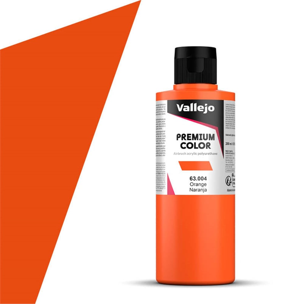 Vallejo 63004 200 ml. Orange, Premium RC Color Serisi Model Boyası