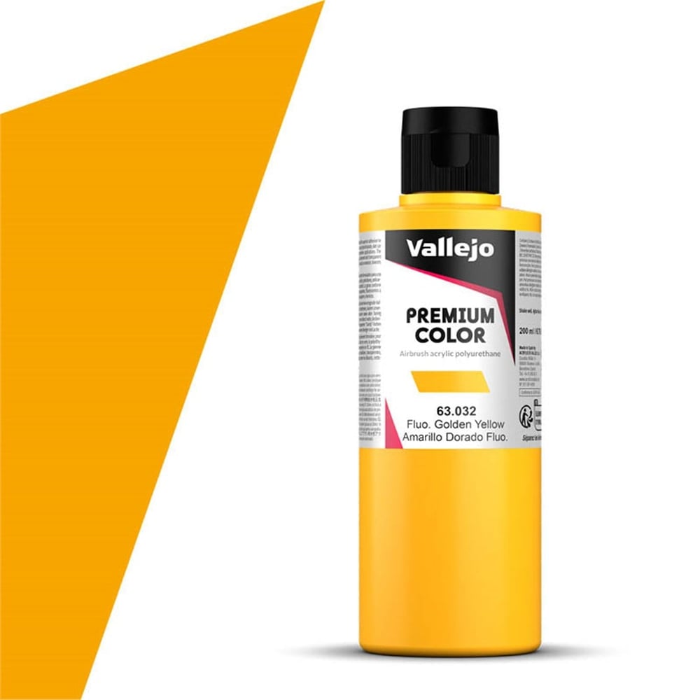 Vallejo 63032 200 ml. Gondel Yellow Fluo, Premium RC Color Serisi Model Boyası