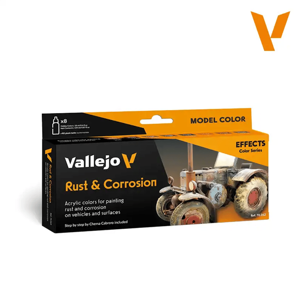 Vallejo 70262 8x18 ml. Rust & Corrossion by Chema Cabrero, Model Color Serisi Model Boyası Seti