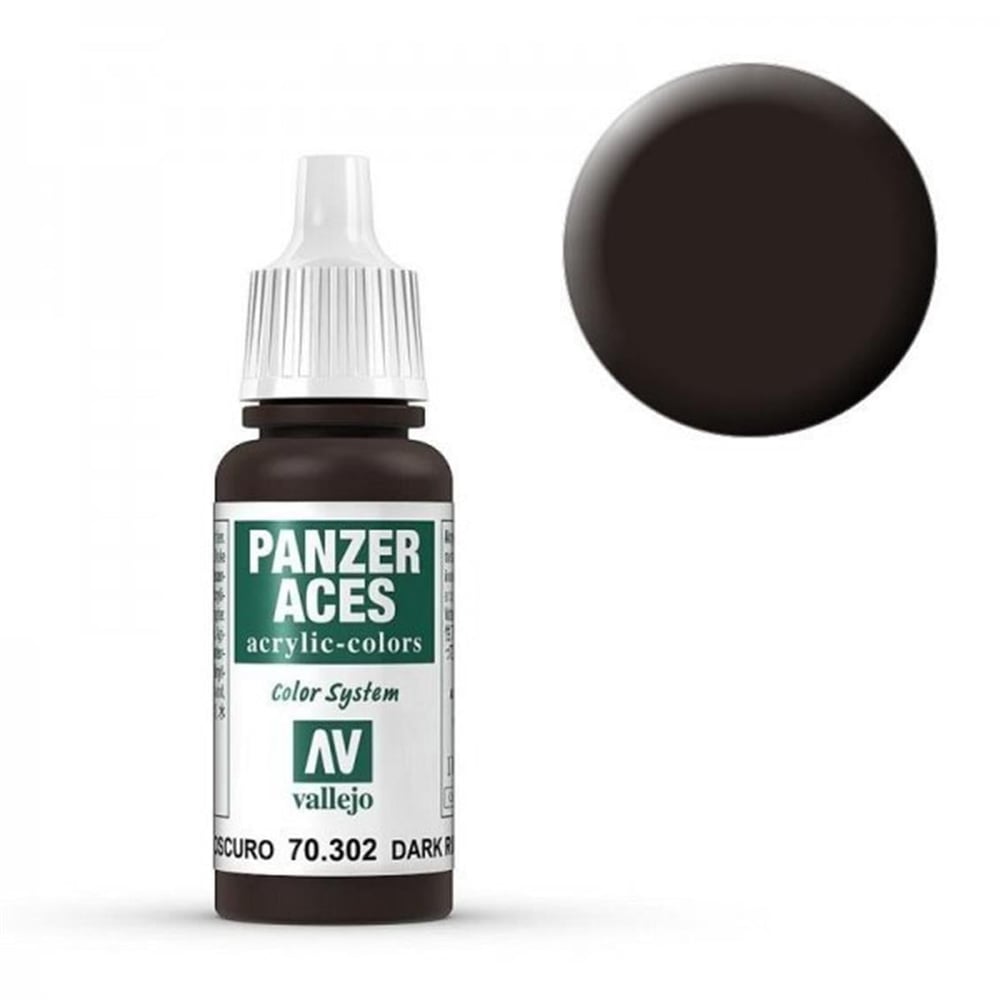Vallejo 70302 18 ml. Dark Rust, Panzer Aces Serisi Model Boyası