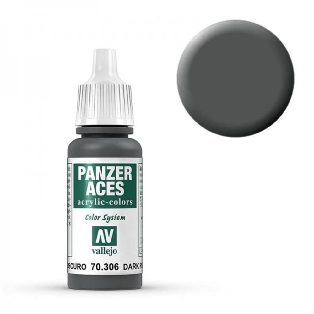 Vallejo 70306 18 ml. Dark Rubber, Panzer Aces Serisi Model Boyası