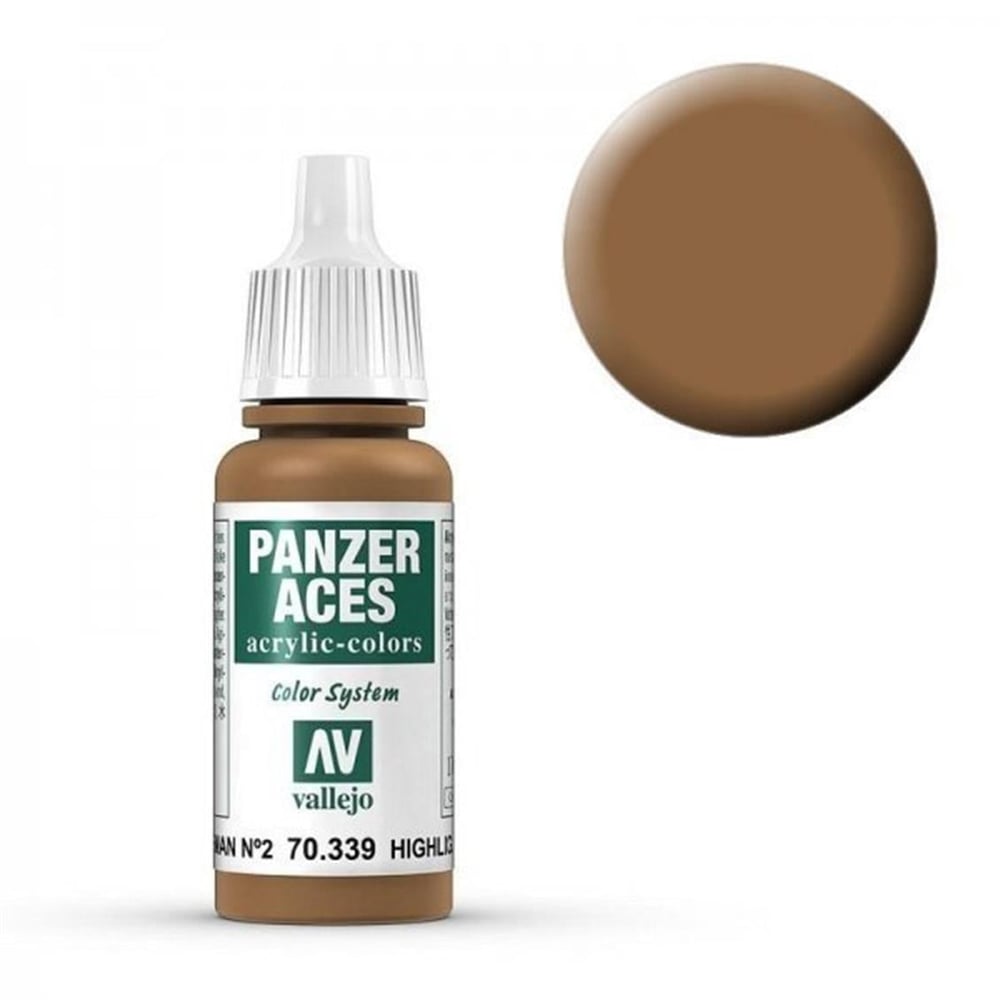 Vallejo 70339 18 ml. Feldgrau II Highlights, Panzer Aces Serisi Model Boyası