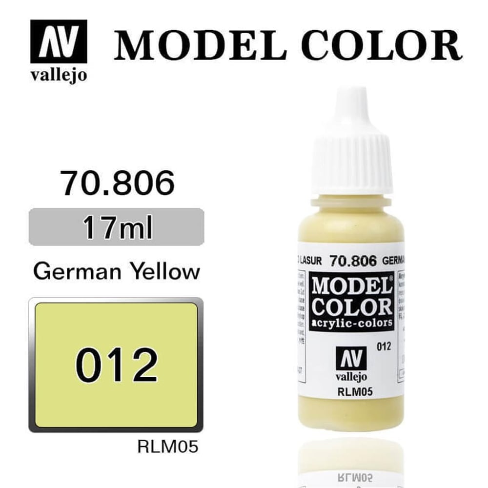 Vallejo 70806 18 ml. (12) German Yellow-Matt, Model Color Serisi Model Boyası
