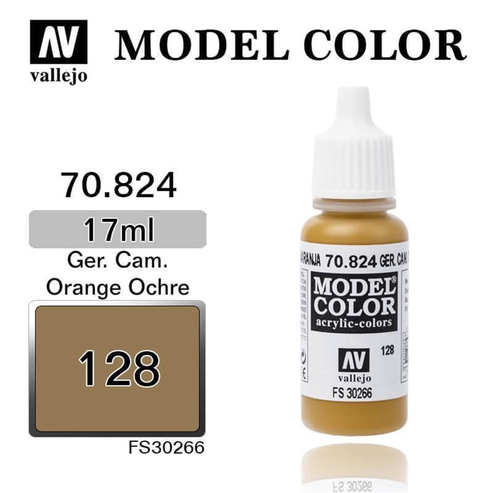 Vallejo 70824 18 ml. (128) German Cam. Orange Ochre-Matt, Model Color Serisi Model Boyası