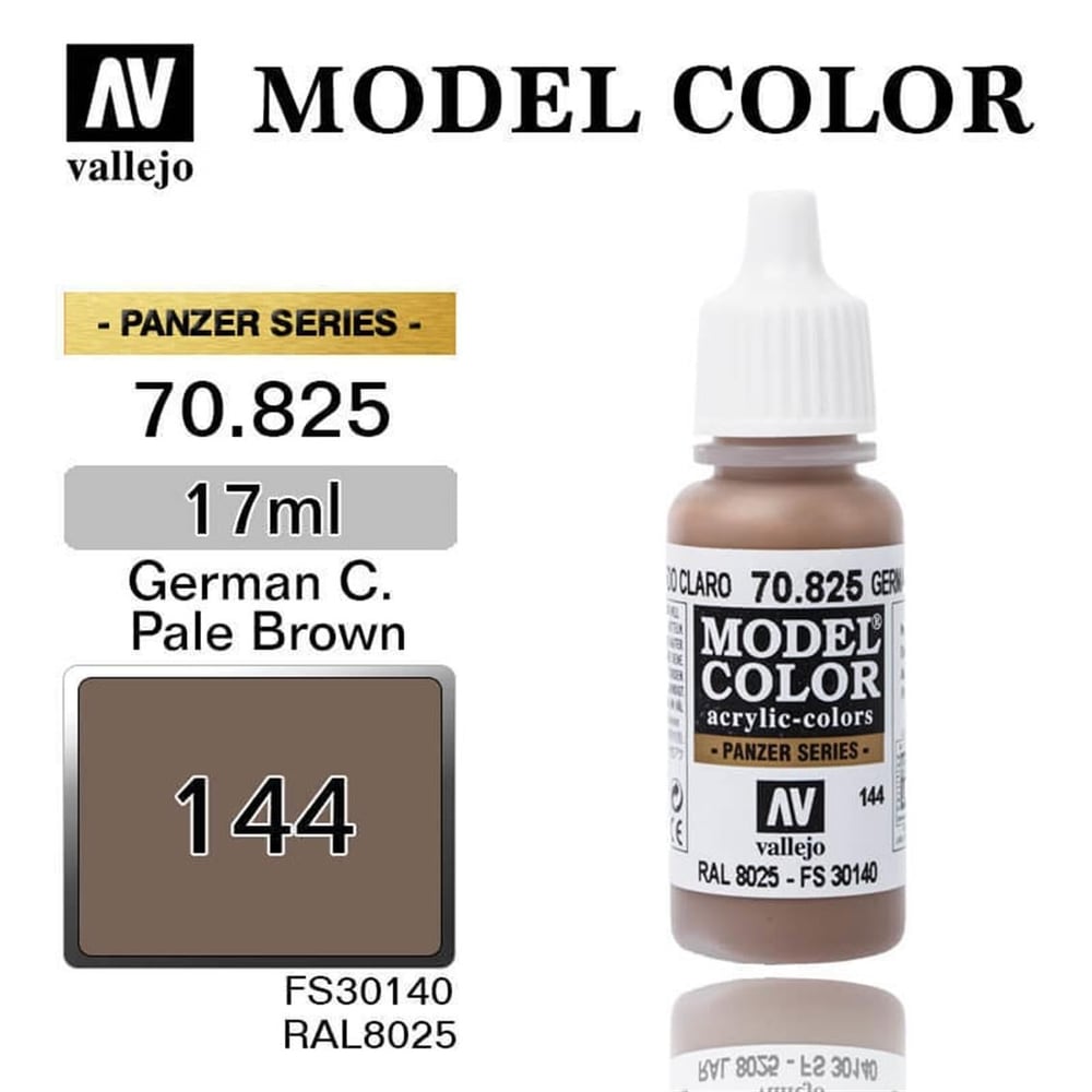Vallejo 70825 18 ml. (144) German Cam. Pale Brown-Matt, Model Color Serisi Model Boyası