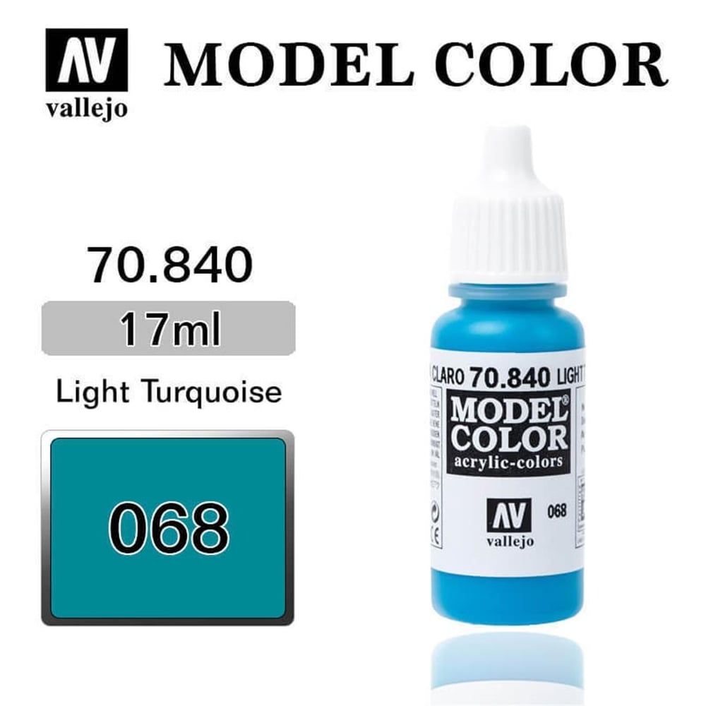 Vallejo 70840 18 ml. (68) Light Turquoise-Matt, Model Color Serisi Model Boyası