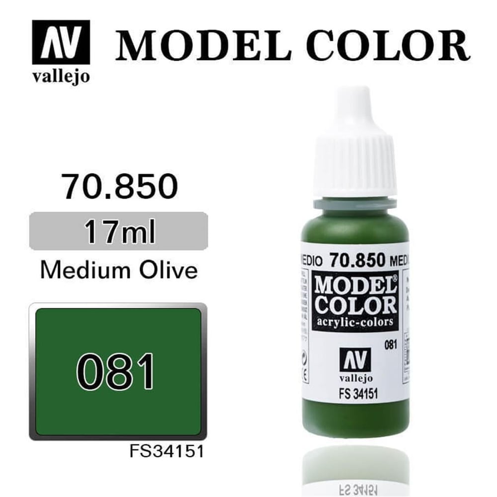 Vallejo 70850 18 ml. (81) Medium Olive-Matt, Model Color Serisi Model Boyası