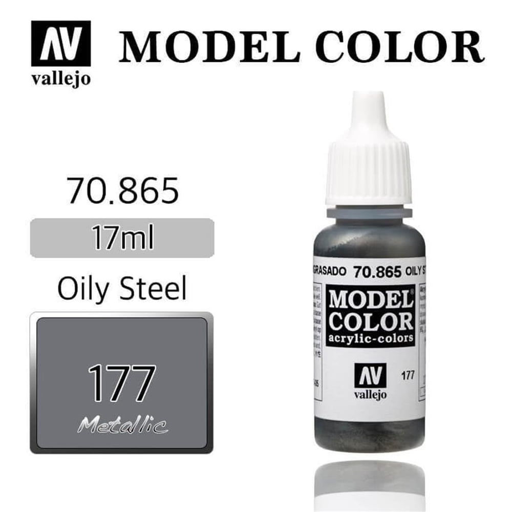 Vallejo 70865 18 ml. (177) Oily Steel-Metallic, Model Color Serisi Model Boyası