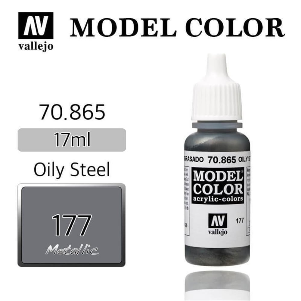 Vallejo 70865 18 ml. (177) Oily Steel-Metallic, Model Color Serisi Model Boyası