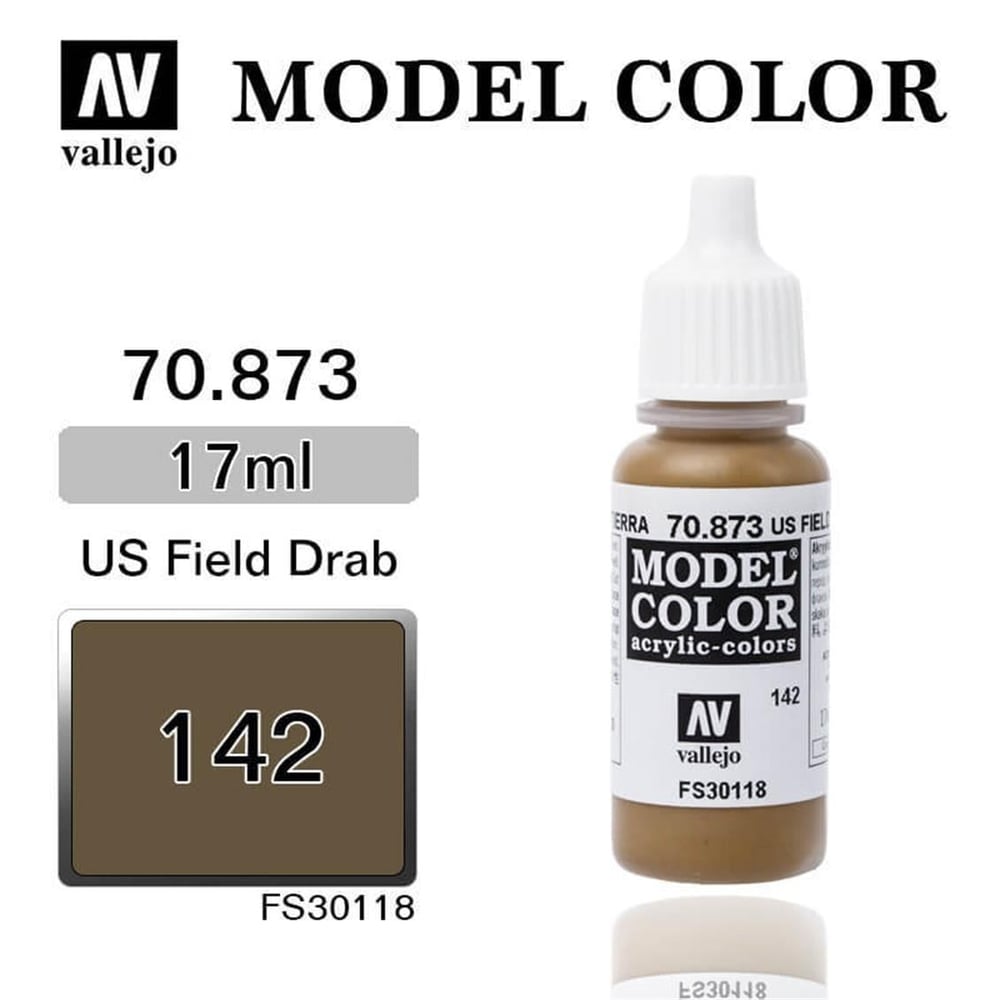 Vallejo 70873 18 ml. (142) Us Field Drab-Matt, Model Color Serisi Model Boyası