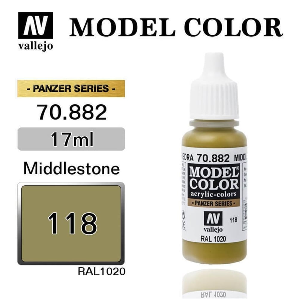 Vallejo 70882 18 ml. (118) Middlestone-Matt, Model Color Serisi Model Boyası
